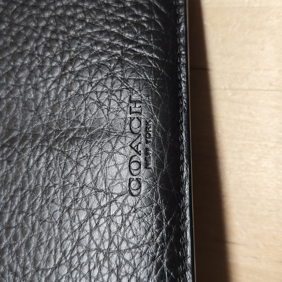 {Coach} Park Leather Turn lock Slim Envelope Wallet & Checkbook Holder - Picture 8 of 13